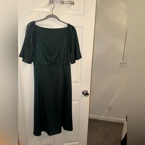 Banana Republic Dark Green Satin Dress